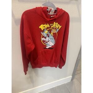 Tom‎ and Jerry Red Hoodie – Classic Cartoon Looney Tunes Sweatshirt